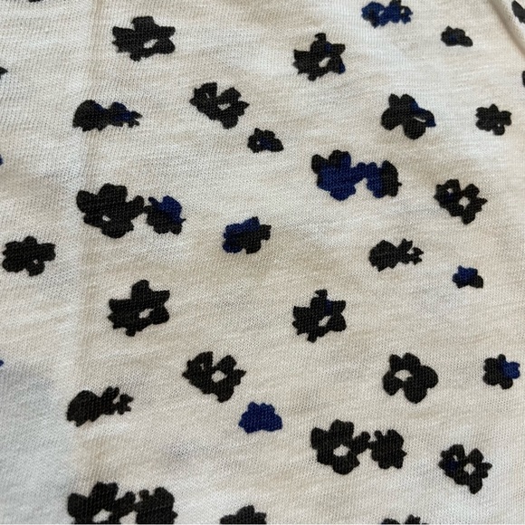 Rag & Bone Ditsy Floral Short Sleeve T-Shirt White Black Size Medium - Picture 3 of 8